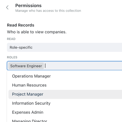 Control access to information using permissions