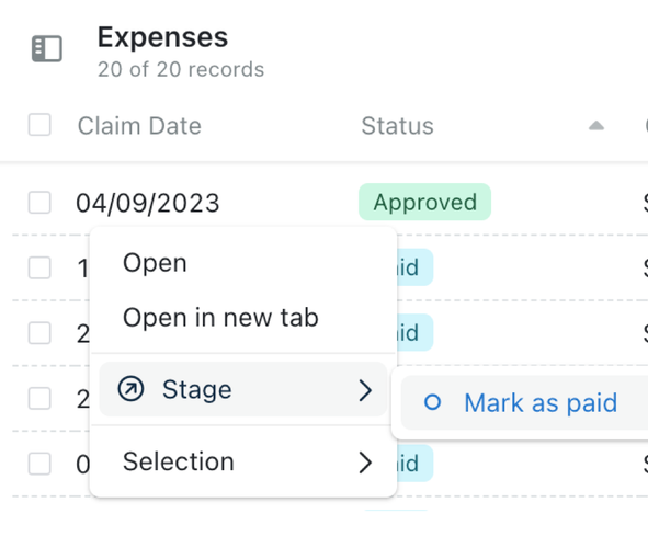 Right-click multiple records to quickly update your workflow