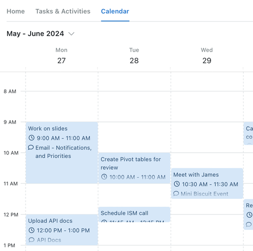 Manage your time effectively with the Task Calendar