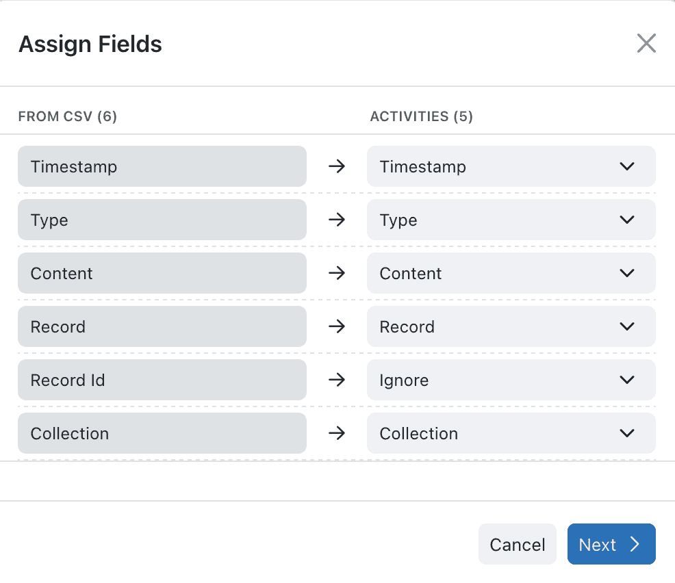 Import/Export Page