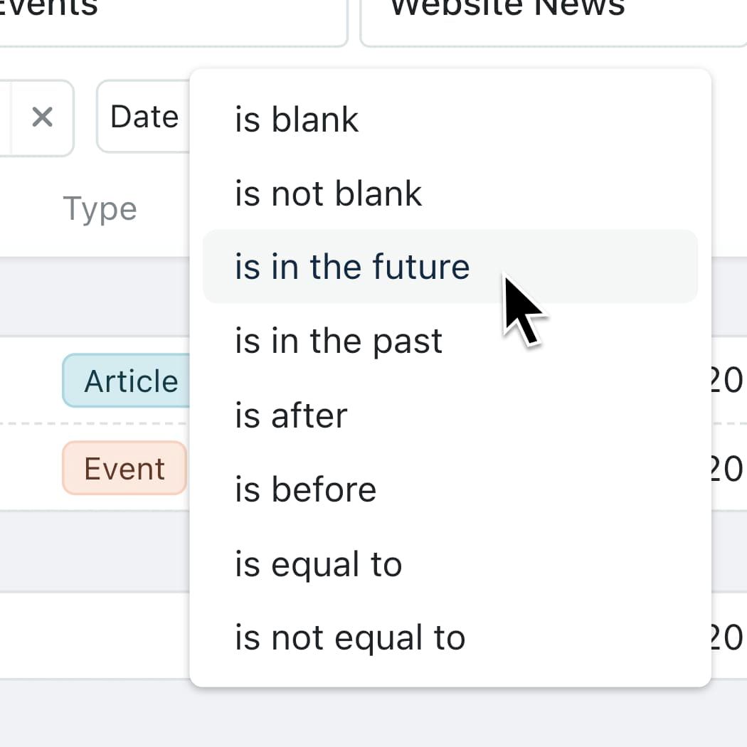 Stay focused with past & future date filters