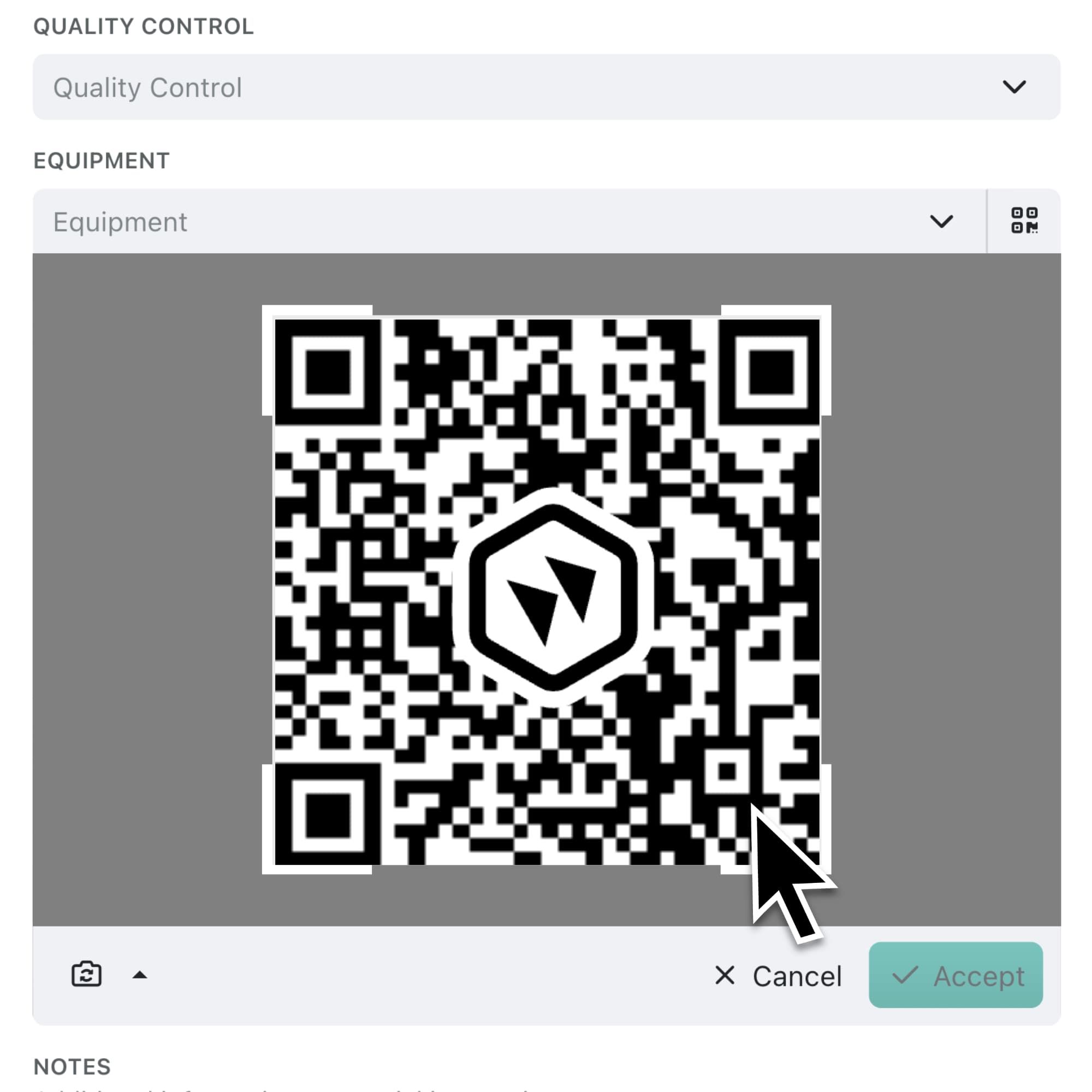 Scan QR codes for record fields
