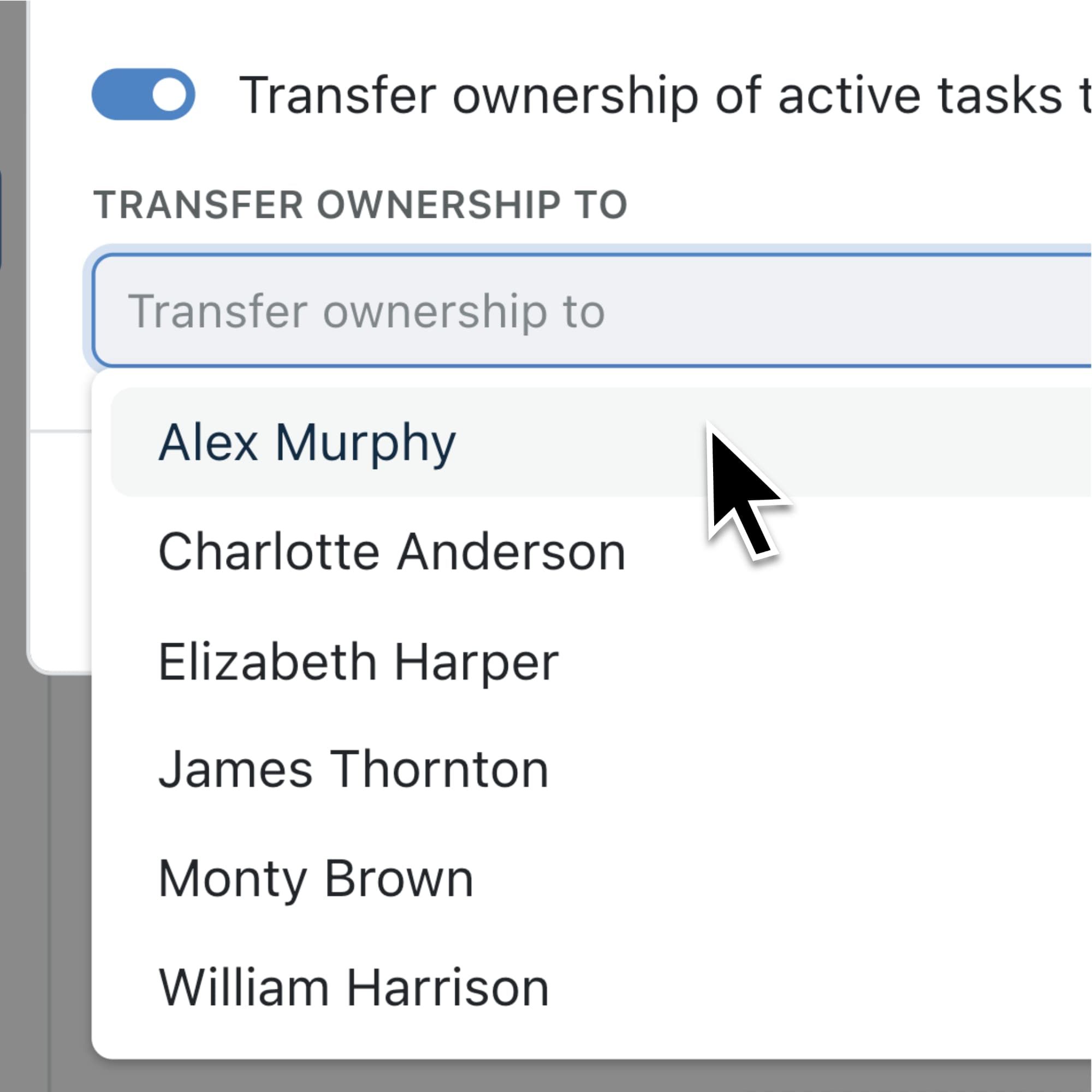 Reallocate tasks when deactivating a user