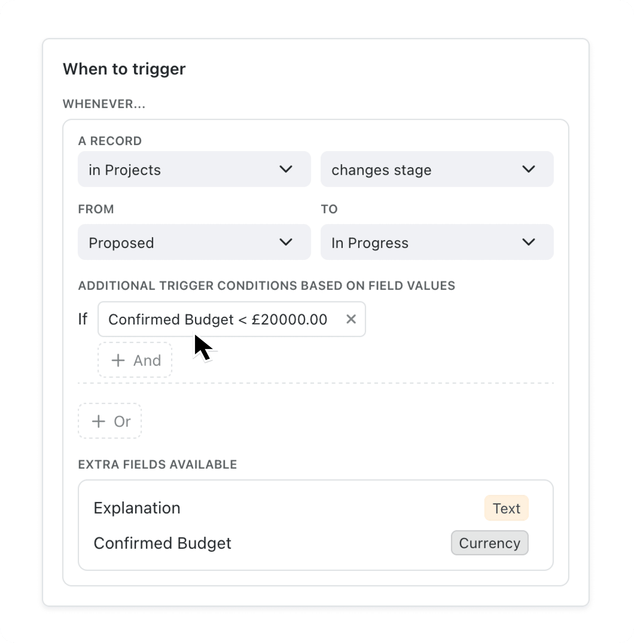 Fine-tune your automation trigger conditions using workflow values 