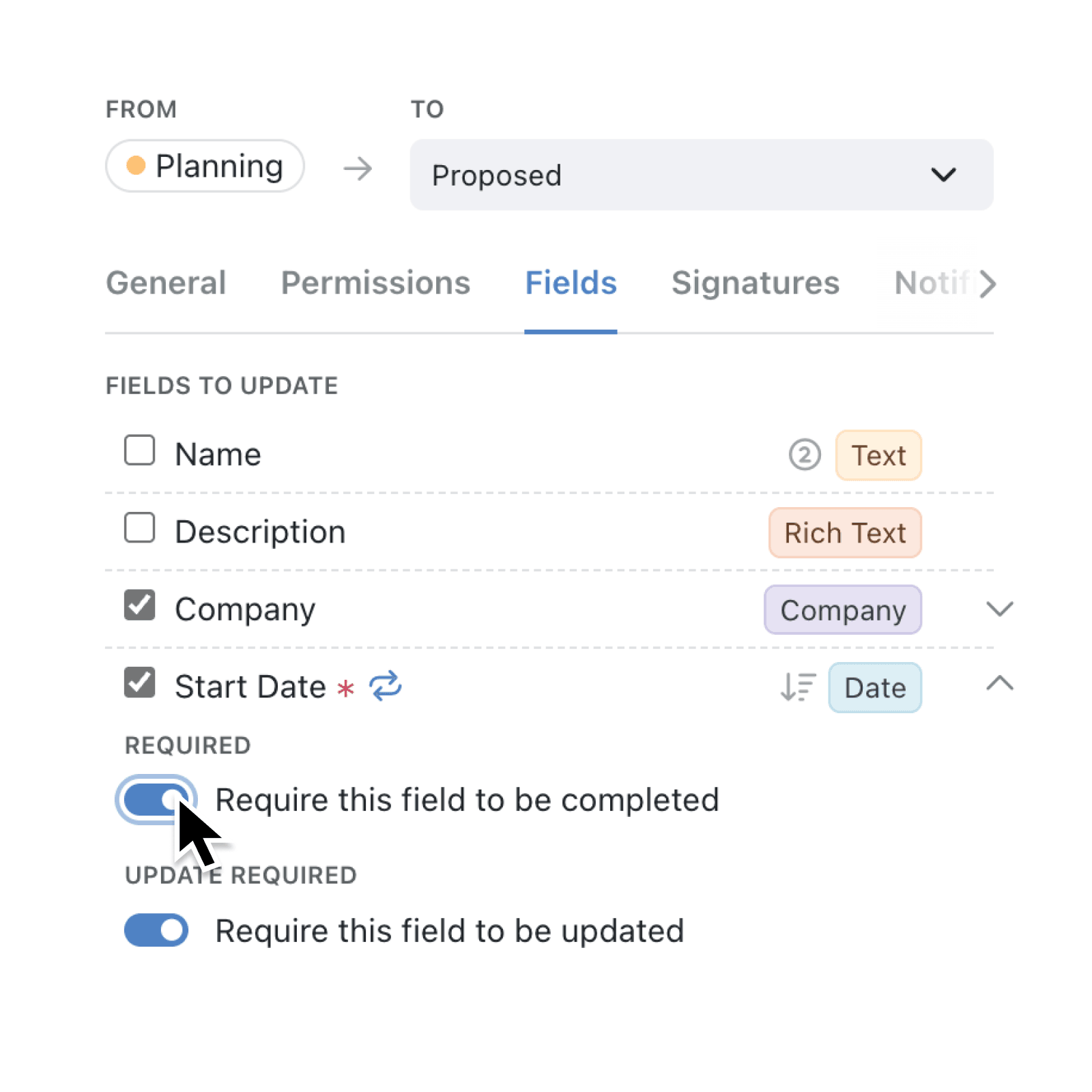 Capture crucial details with mandatory workflow fields