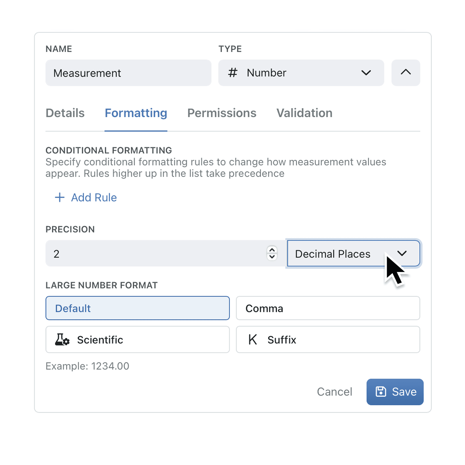 Control numeric field precision for consistent reporting