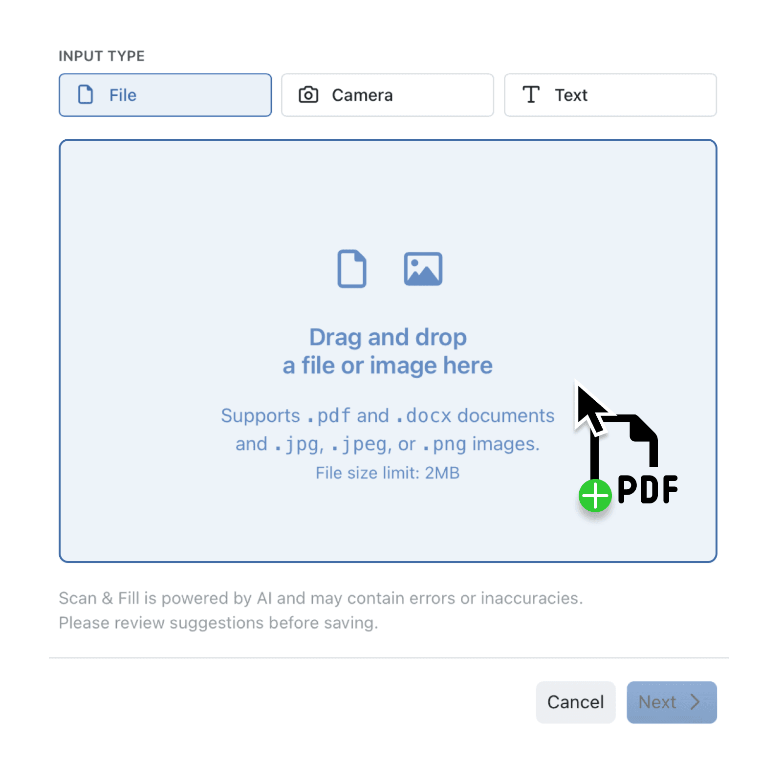Rapidly turn PDFs into records with Scan & Fill