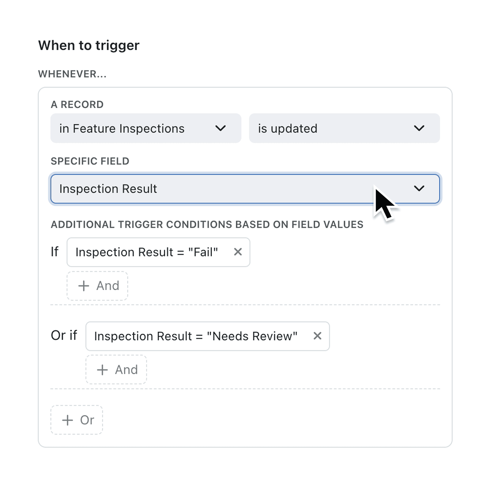 Trigger automations on specific field changes