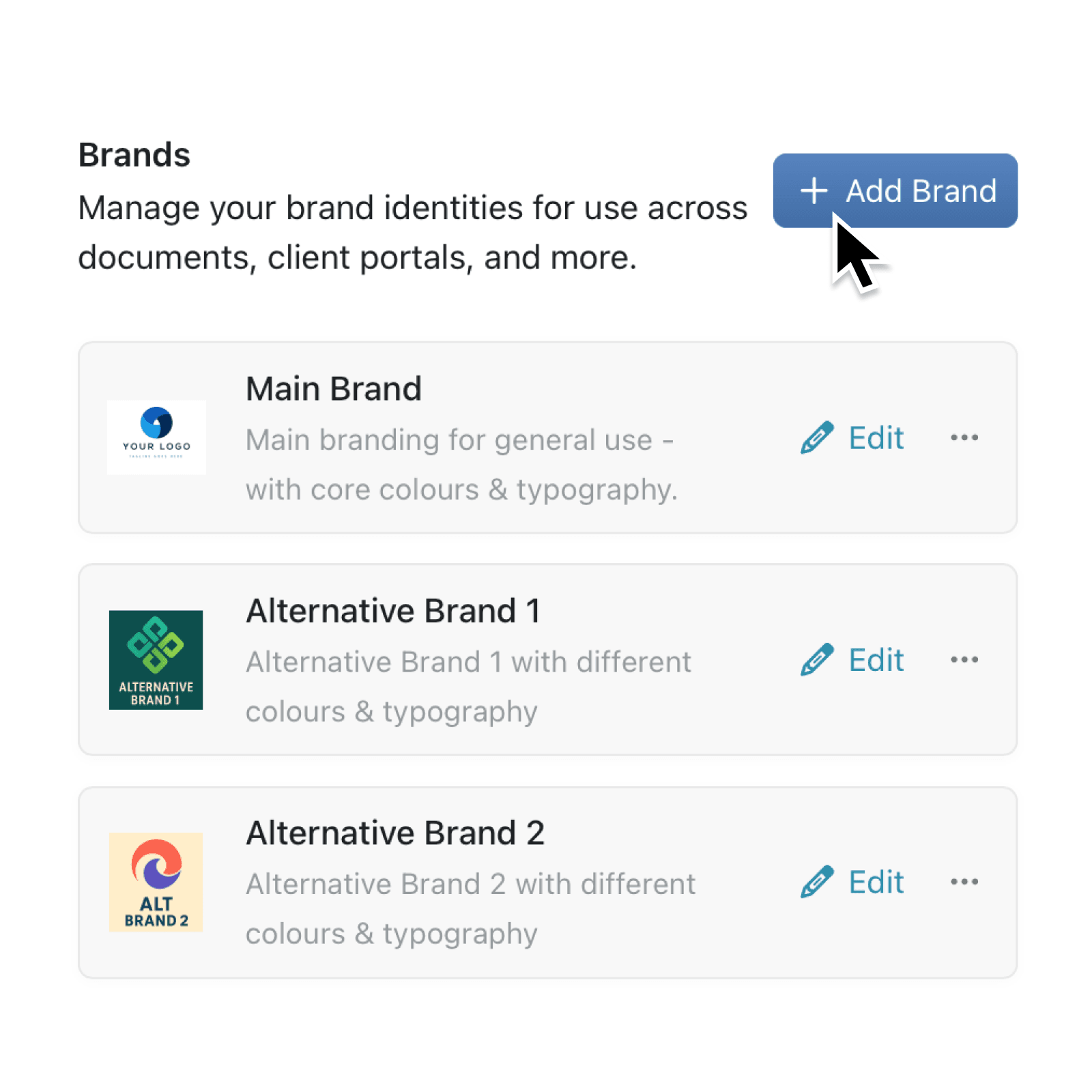 Manage multiple brands consistently across Kinabase