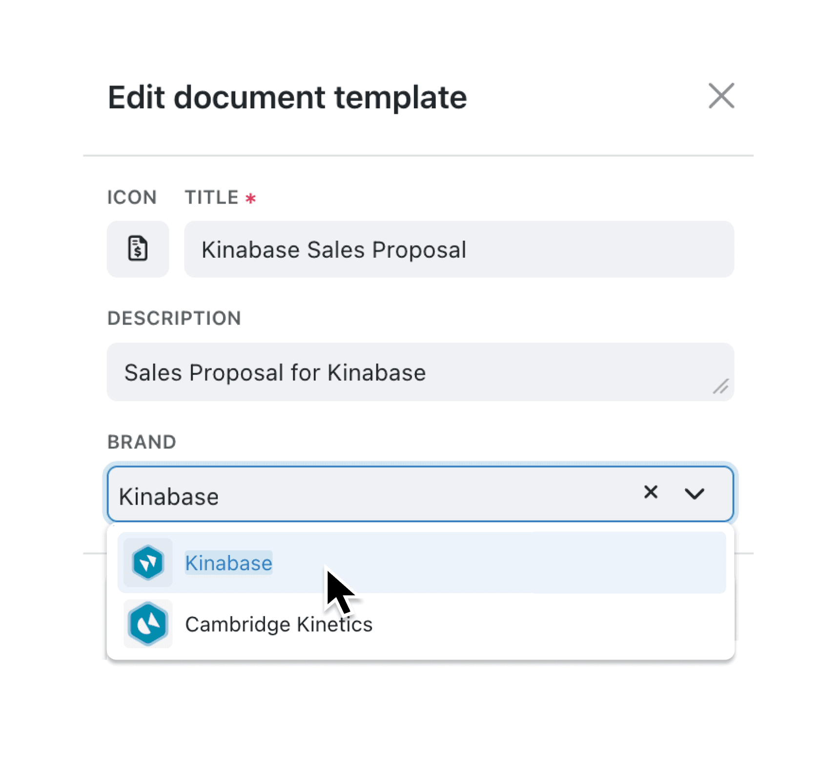 Apply different branding to each document template