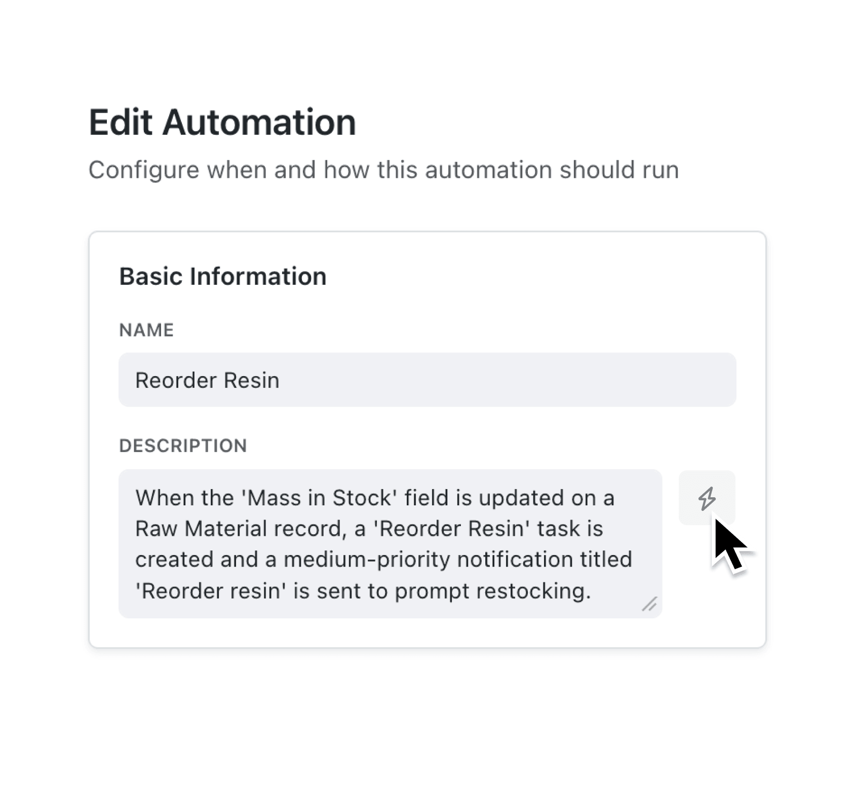 Generate automation descriptions instantly with AI