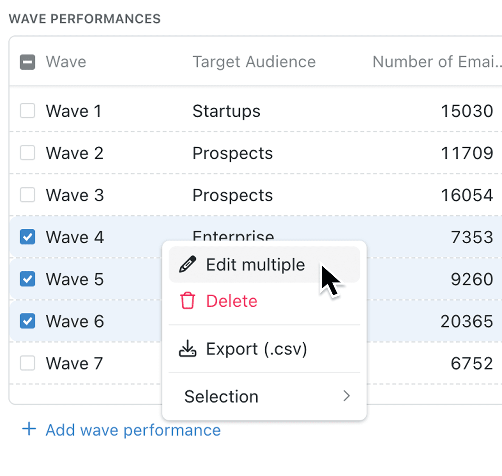 Manage collection lists faster with bulk actions