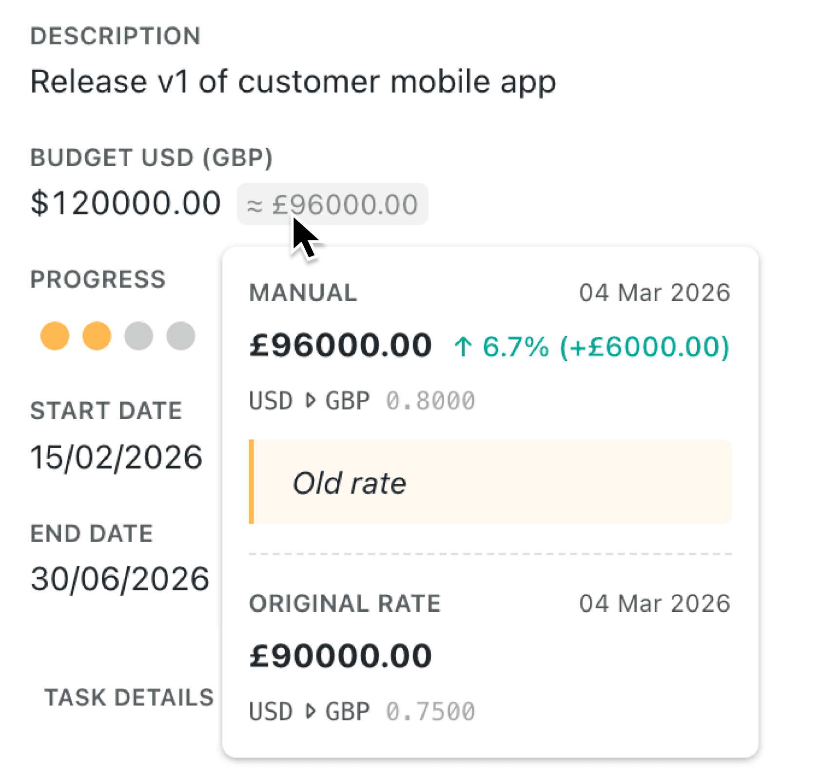 Manage multi-currency amounts with automatic exchange rate conversion