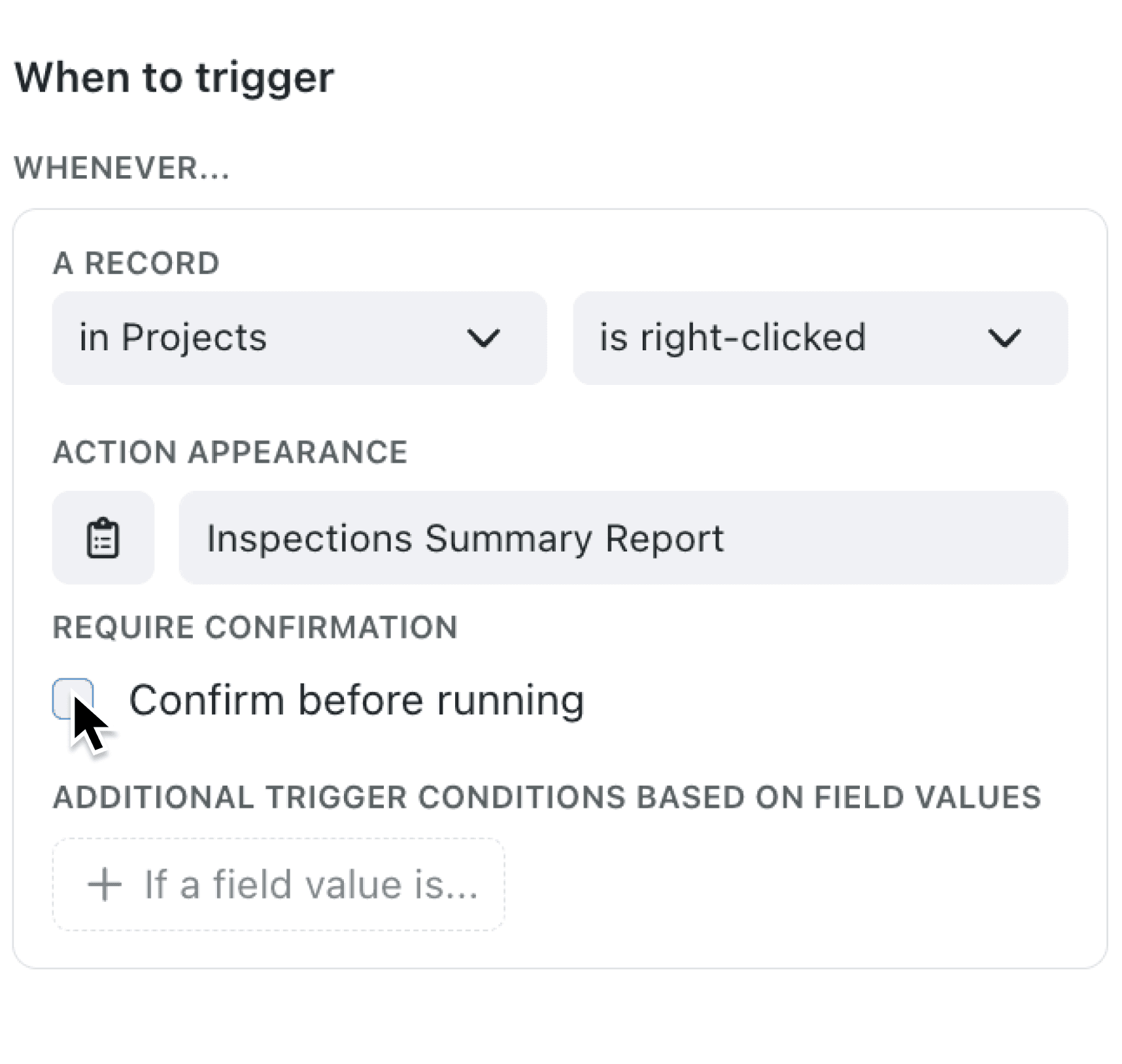 Skip confirmation for right-click automations