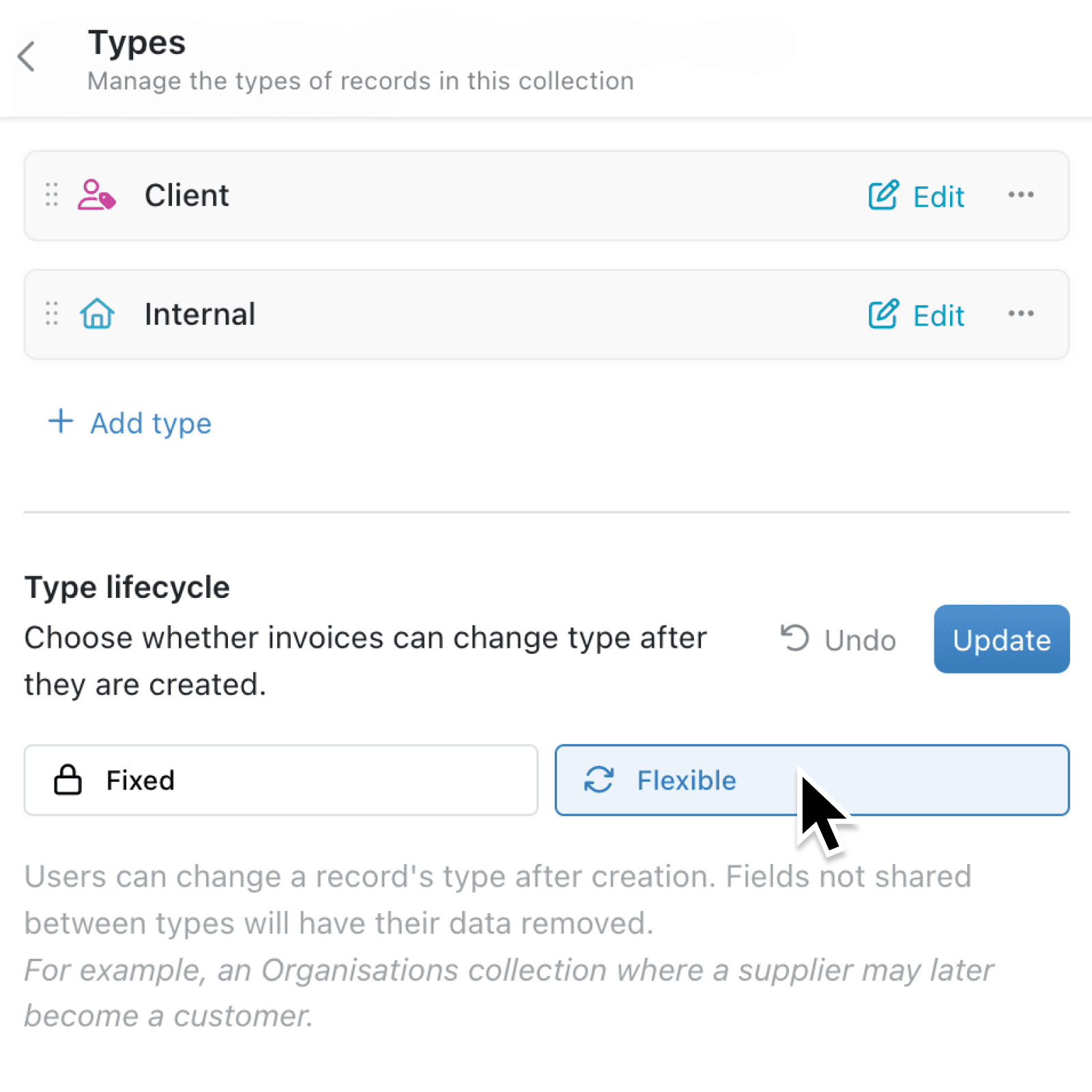 Update record types as your data evolves