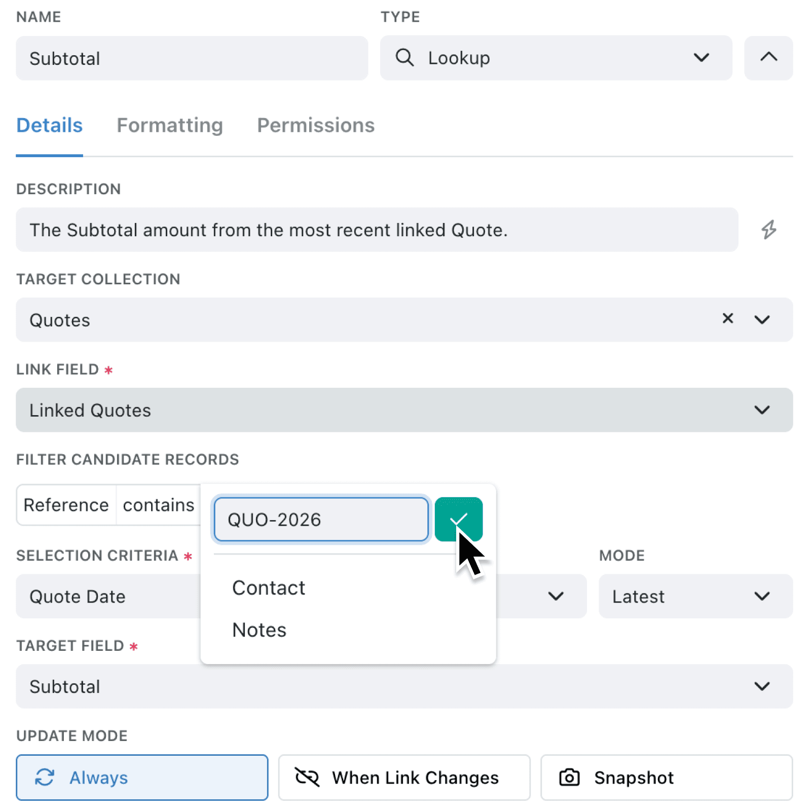 Refine lookup results with candidate record filters
