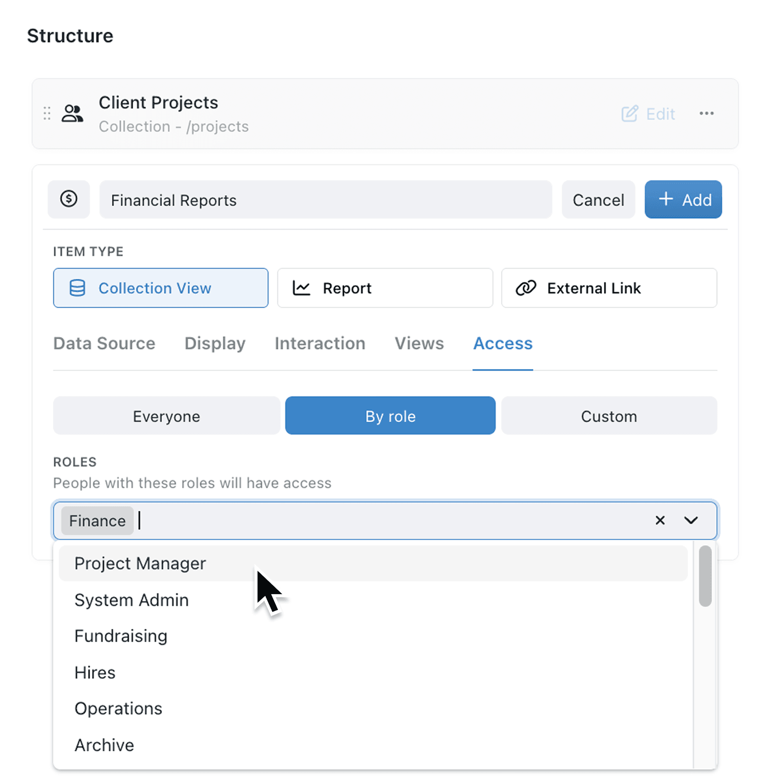Control portal navigation visibility with access conditions