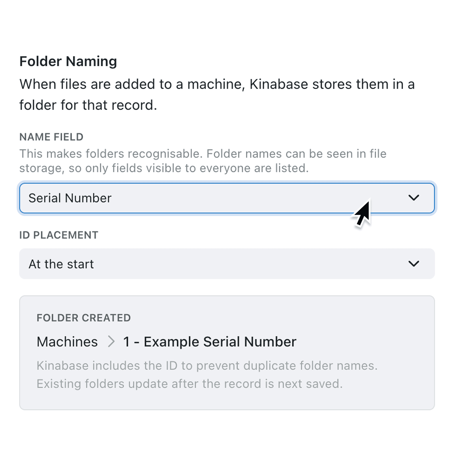 Customise file folder naming for clearer storage
