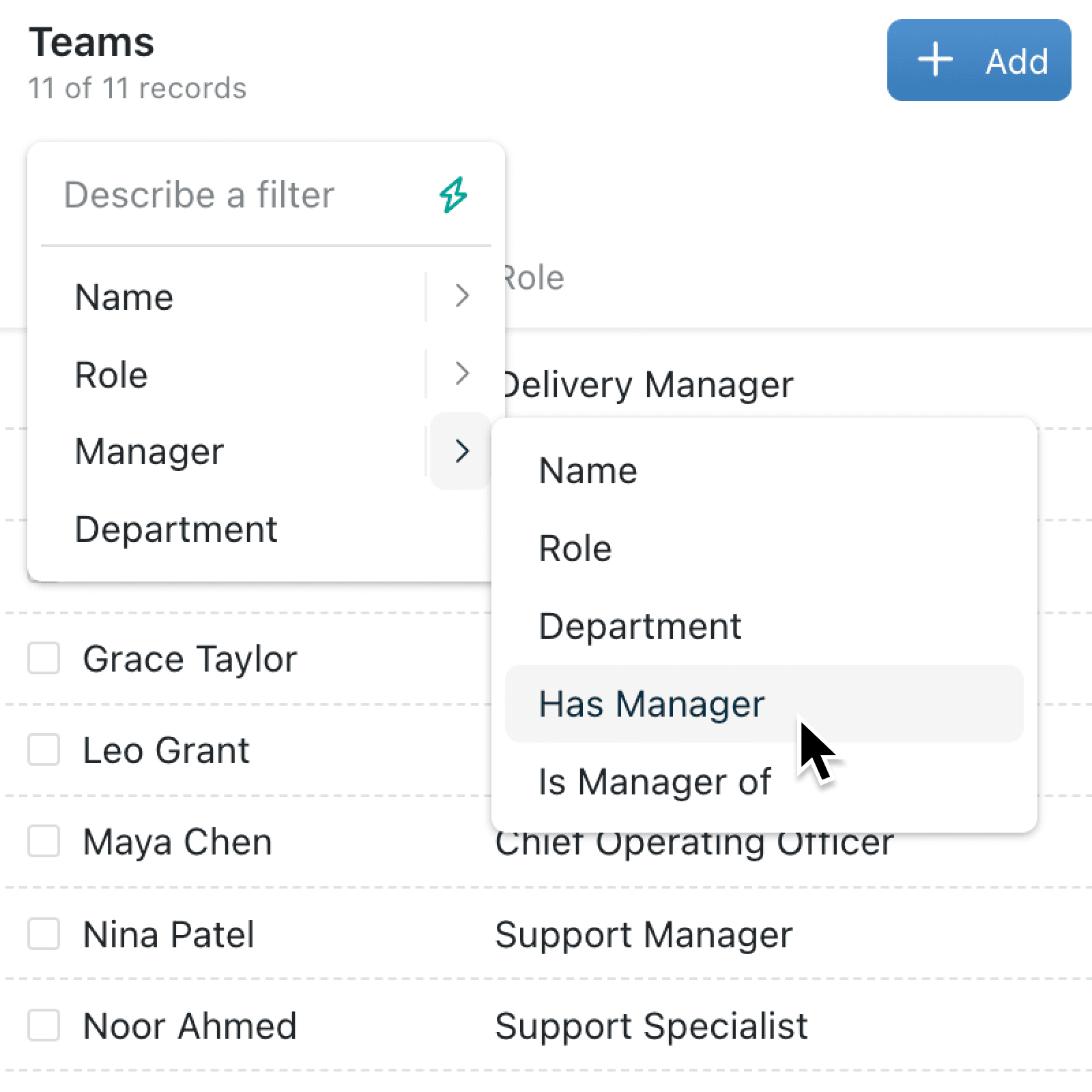 Find records across connected hierarchies