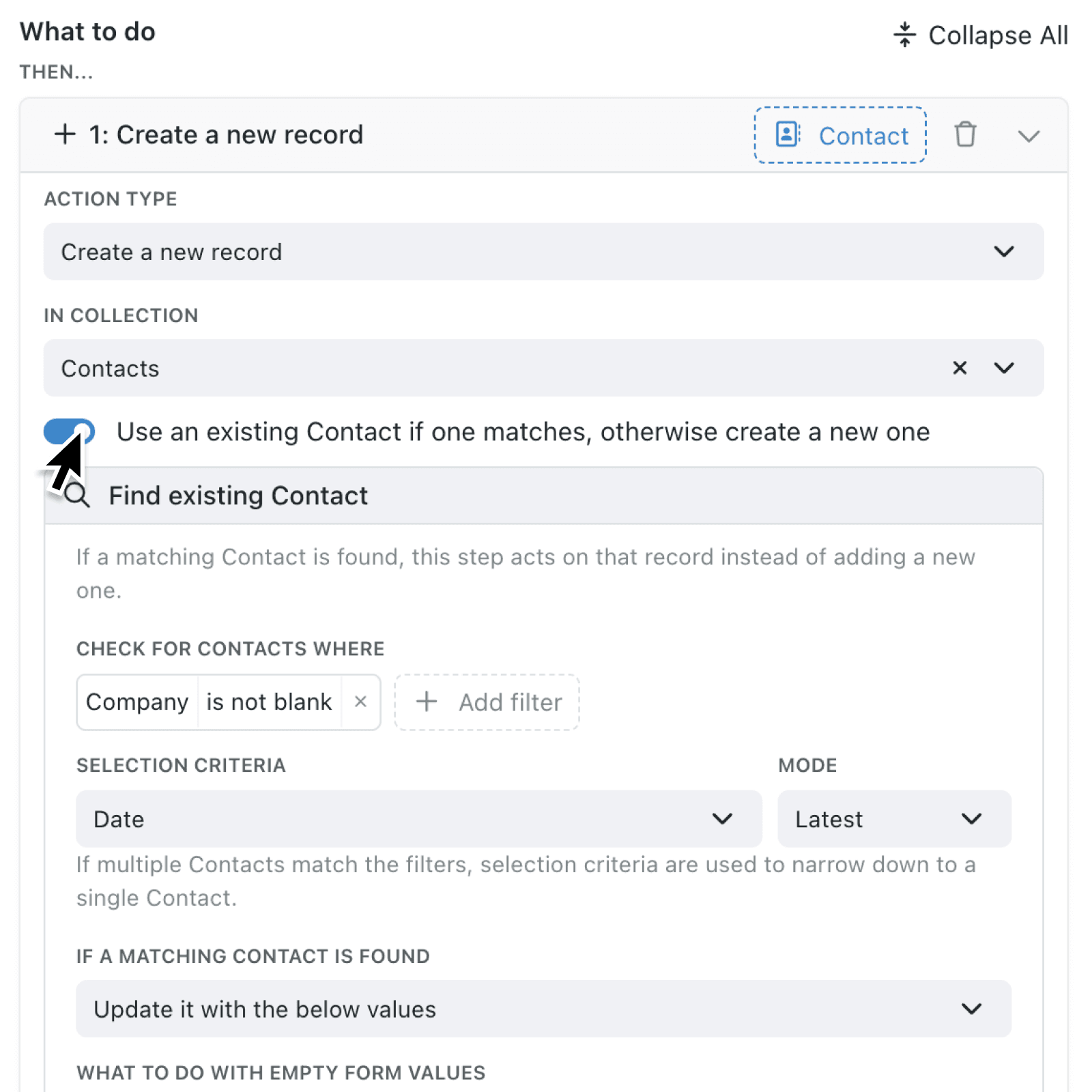 Reduce duplicate records with smarter create automations