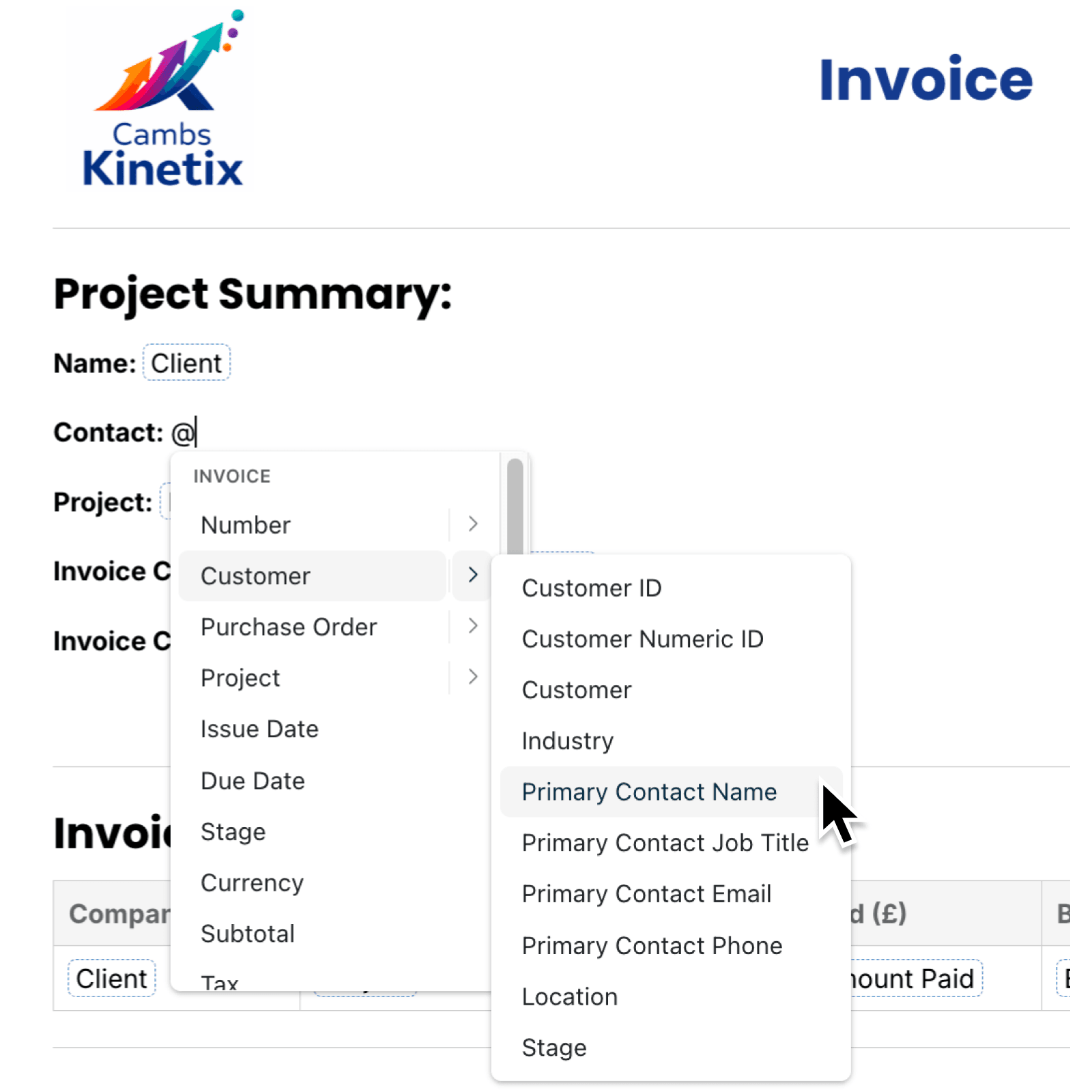 Add linked record details to document templates