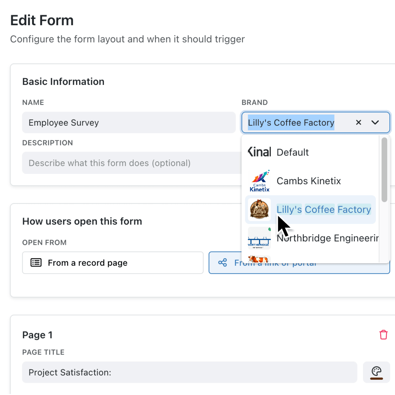 Keep forms consistent with your Brand Guide