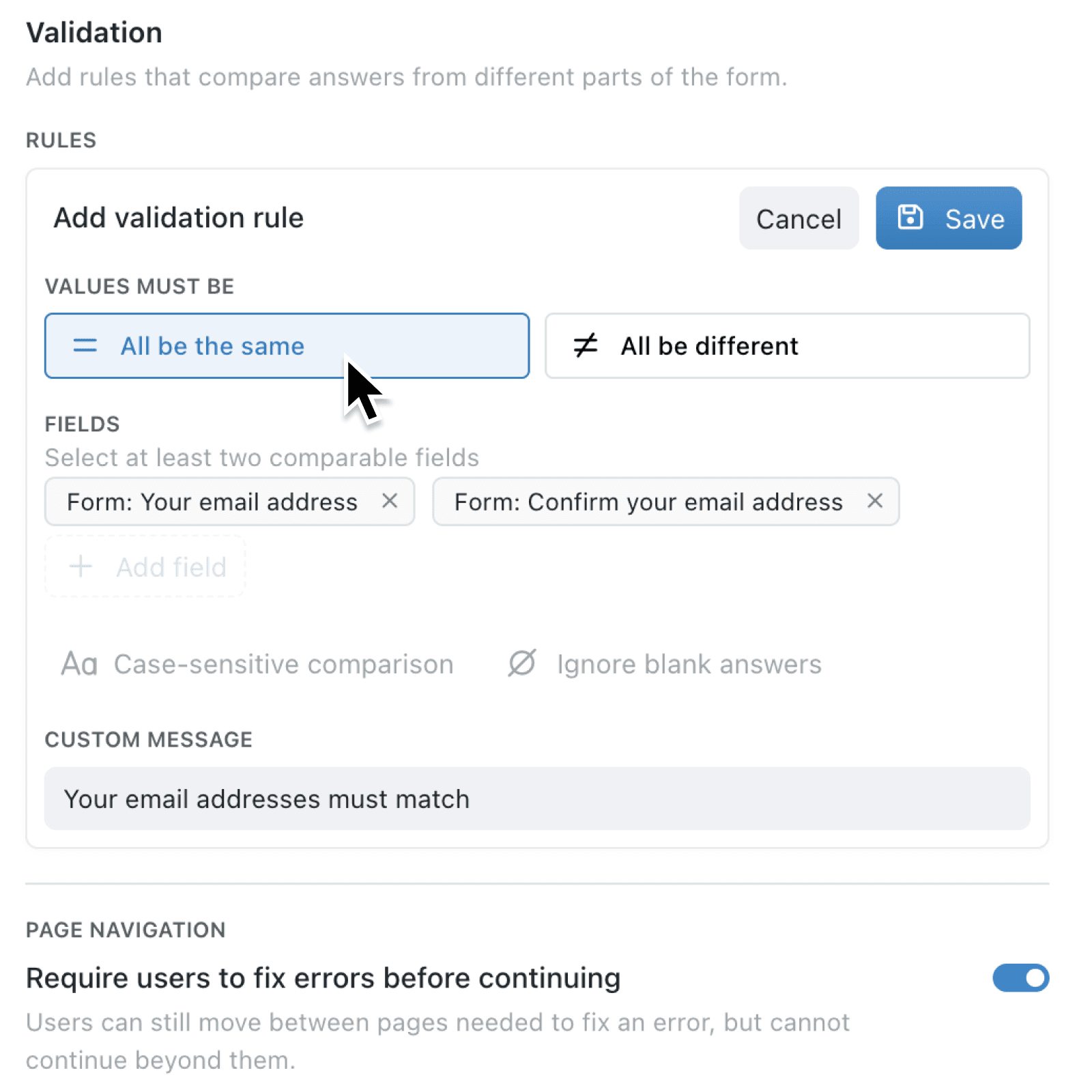 Keep multi-page forms accurate with new validation rules across fields