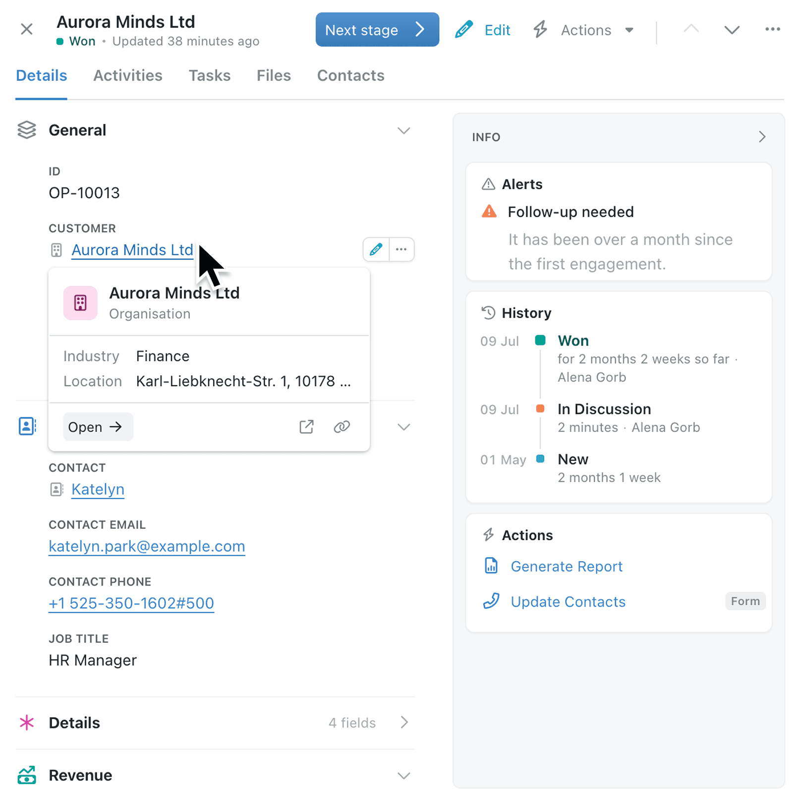 Scan records faster with grouped fields and a focused info panel