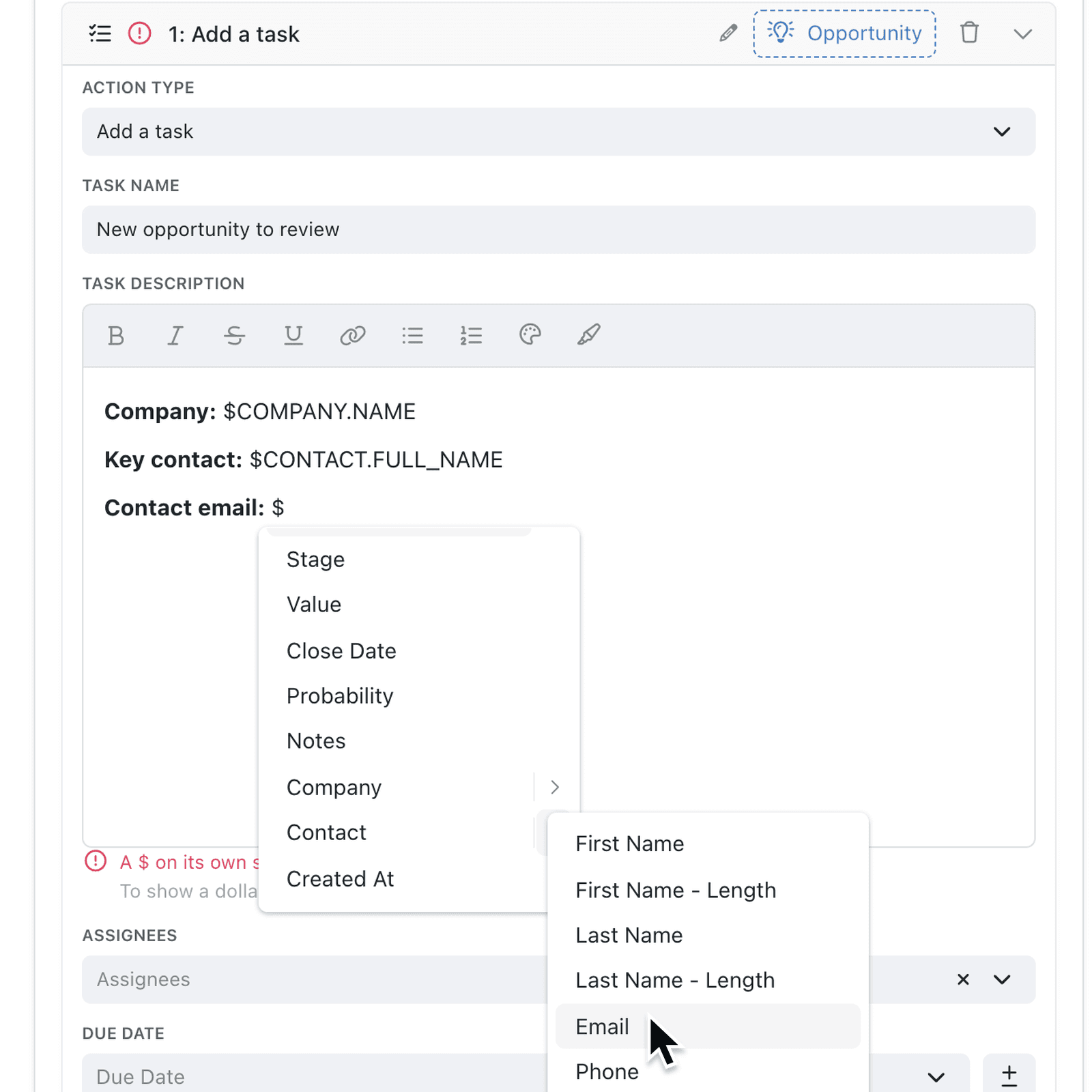Reference a linked record's fields in automations