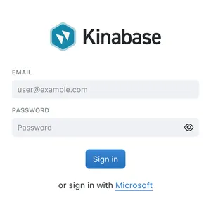 Sign in screen