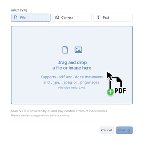 Rapidly turn PDFs into records with Scan & Fill