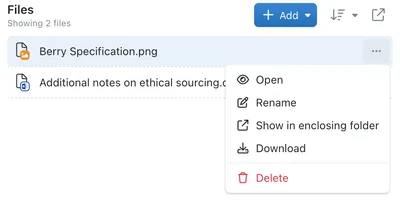 Context menu for Files.