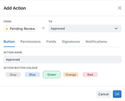 Adding an action