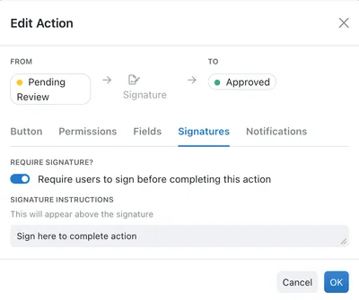 Require a signature