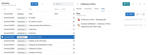 Viewing the Files Pane.