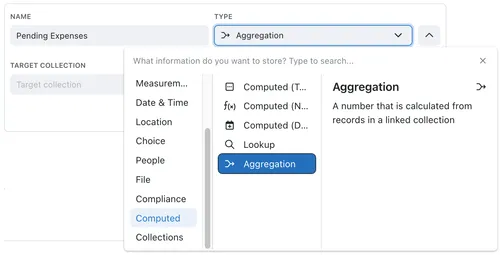 Finding the aggregated field type