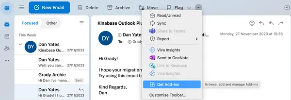 3 dots in Outlook Mac