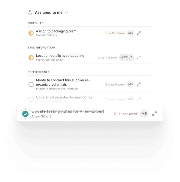 Workflow stage change