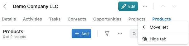 Reording and Hiding Tabs