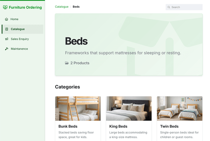 Branded client portal preview for placing orders and approving deliverables
